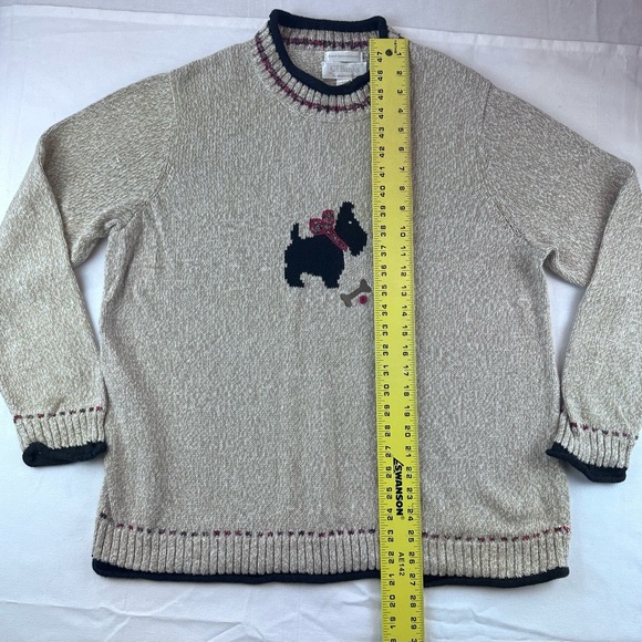 CJ Banks Hand Embroidered Scottie Dog Sweater - Picture 6 of 10